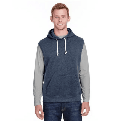 Comfortable Adult Triblend Fleece Sleeveless Hoodie - BLACK - S - Estalios