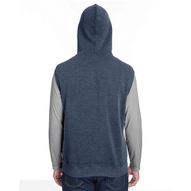 Comfortable Adult Triblend Fleece Sleeveless Hoodie - BLACK - S - Estalios
