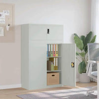 Epic Metal Storage Cabinets: White, Gray & Light Gray - Estalios