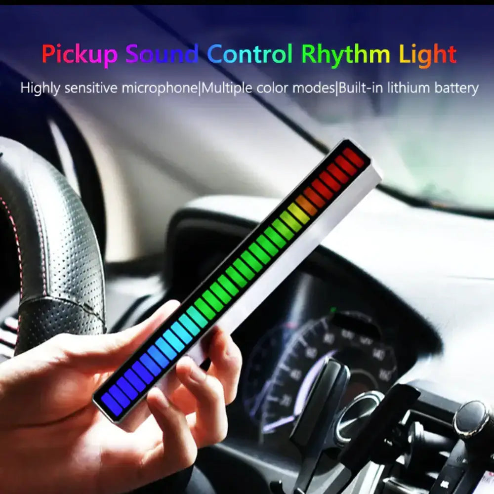 Sound-activated LED rhythm light in Epic Reactive Music Light Gaming Setup for epic vibes