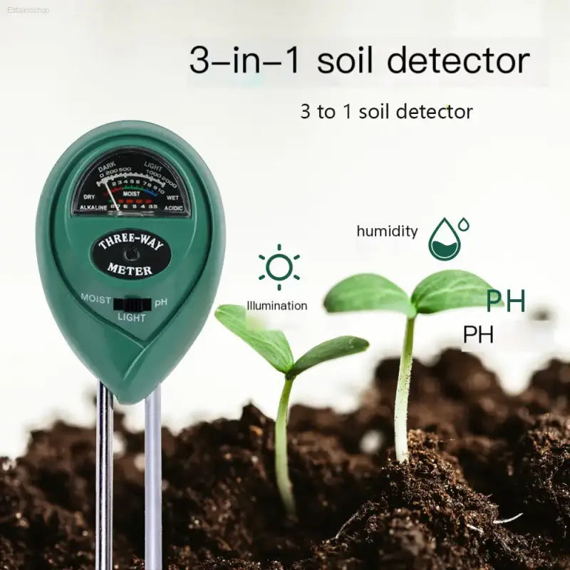🌱 Essential Tool – 3-in-1 Soil Moisture and pH Meter | Perfect for Thriving Gardens and Happy Plants - Green