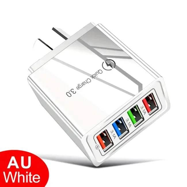 EU/US Plug 3A Multi-Port USB Charger – Fast Charging for Phones & Tablets - Estalios