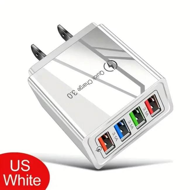 EU/US Plug 3A Multi-Port USB Charger – Fast Charging for Phones & Tablets - Estalios