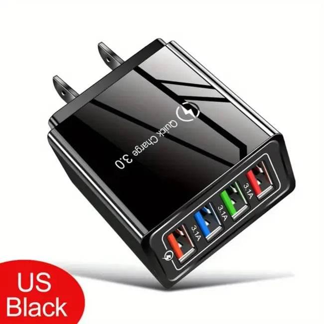 EU/US Plug 3A Multi-Port USB Charger – Fast Charging for Phones & Tablets - Estalios