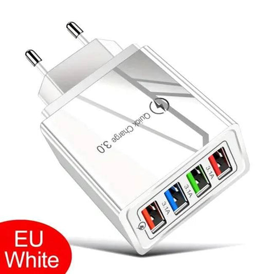 EU/US Plug 3A Multi-Port USB Charger – Fast Charging for Phones & Tablets - Estalios