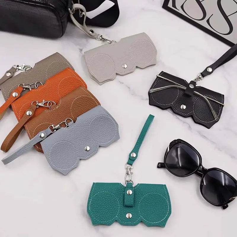 Colorful leather glasses cases.