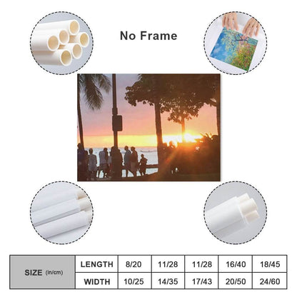 Hawaii Sunset Canvas Print Multiple sizes No Frame - Estalios
