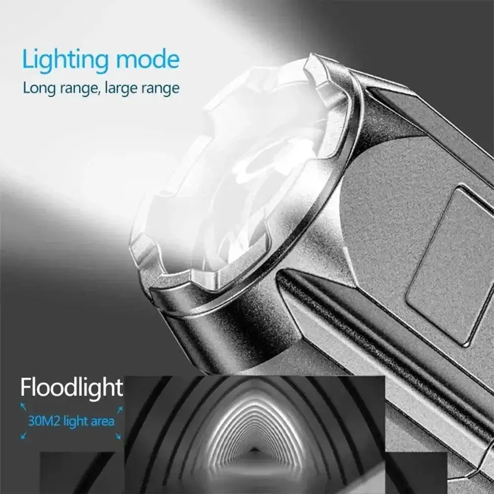 Illuminating F15-T Black Portable LED Flashlight with strong light focusing feature