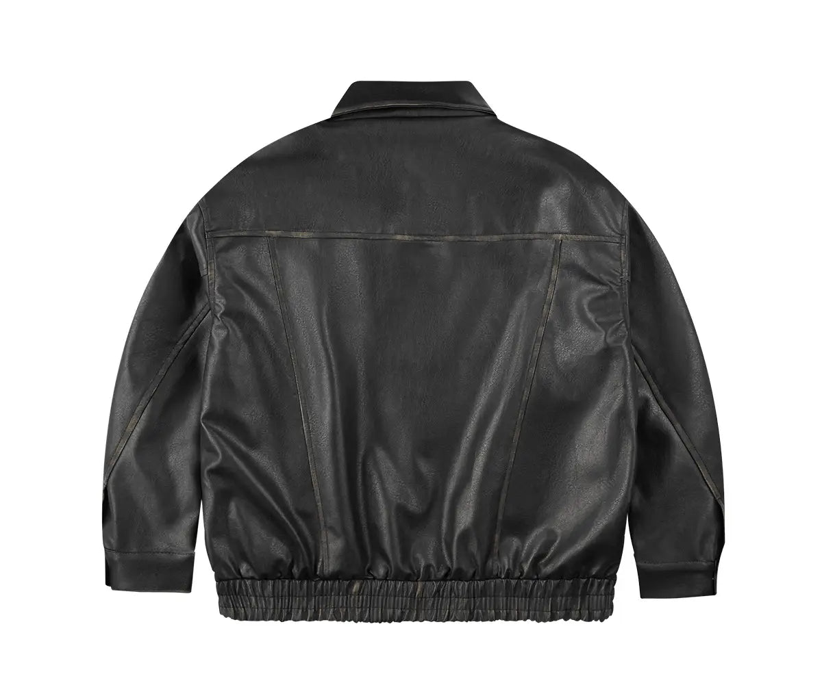 Retro Leather Clothing For Men And Women Loose