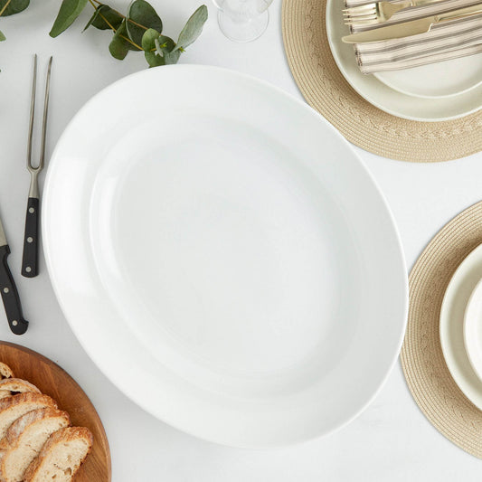 Durable Stoneware Oval Platter for Stylish Serving - Estalios