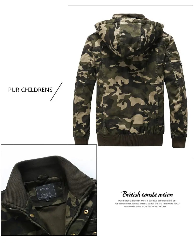 Casual Men’s Jacket Camouflage Printed Outerwear