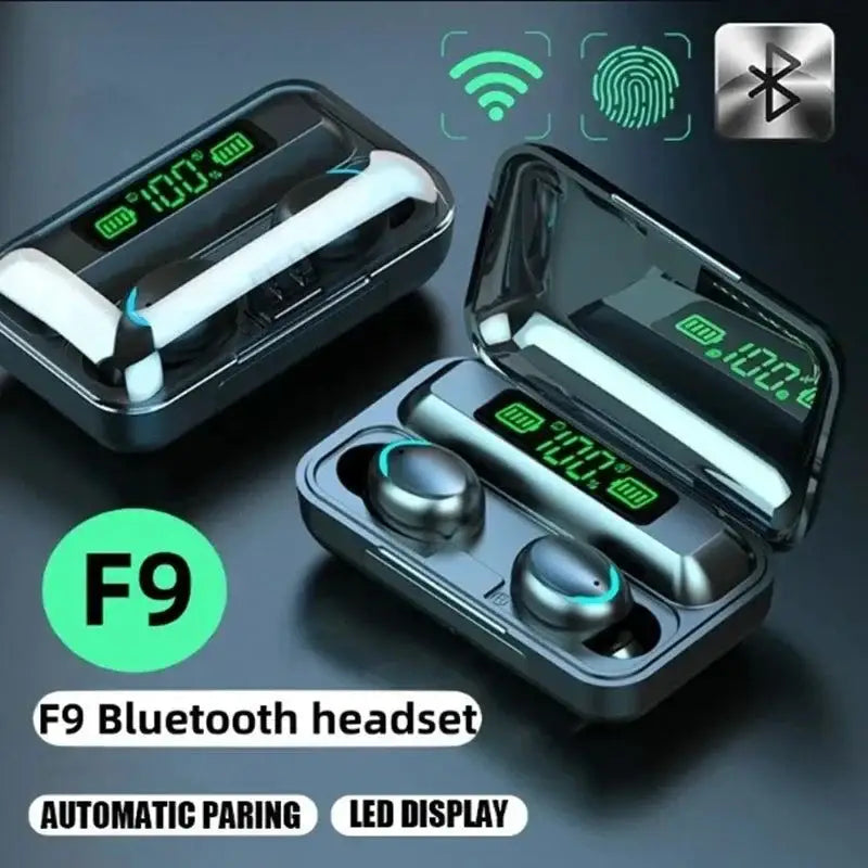 Wireless Bluetooth earbuds with charging case for F9-5 TWS earphone Bluetooth earphones