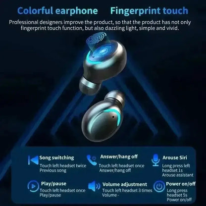 Wireless earbuds with fingerprint touch from TWS F9-5 Bluetooth Earphones HiFi Sound