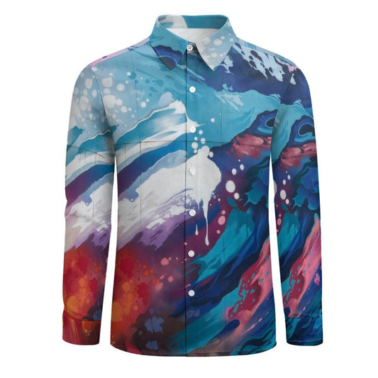 Peach Velvet Casual One Pocket Long Sleeve Shirt - Estalios