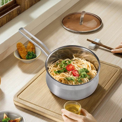Non-Stick Stainless Steel Saucepan With Lid, 2.85QT - Estalios