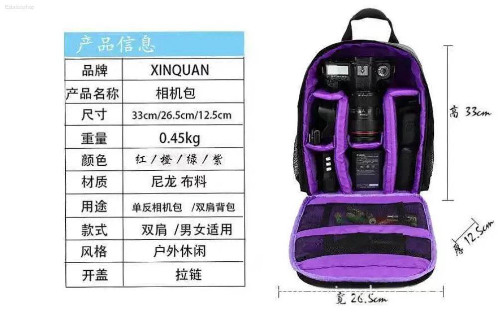 Factory Direct Sales Outdoor Waterproof DSLR Camera Backpack - Estalios