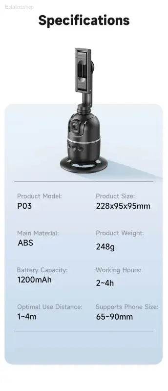 FANGTUOSI AI Smart Gimbal 360° Face Tracking Smartphone Stabilizer - Estalios