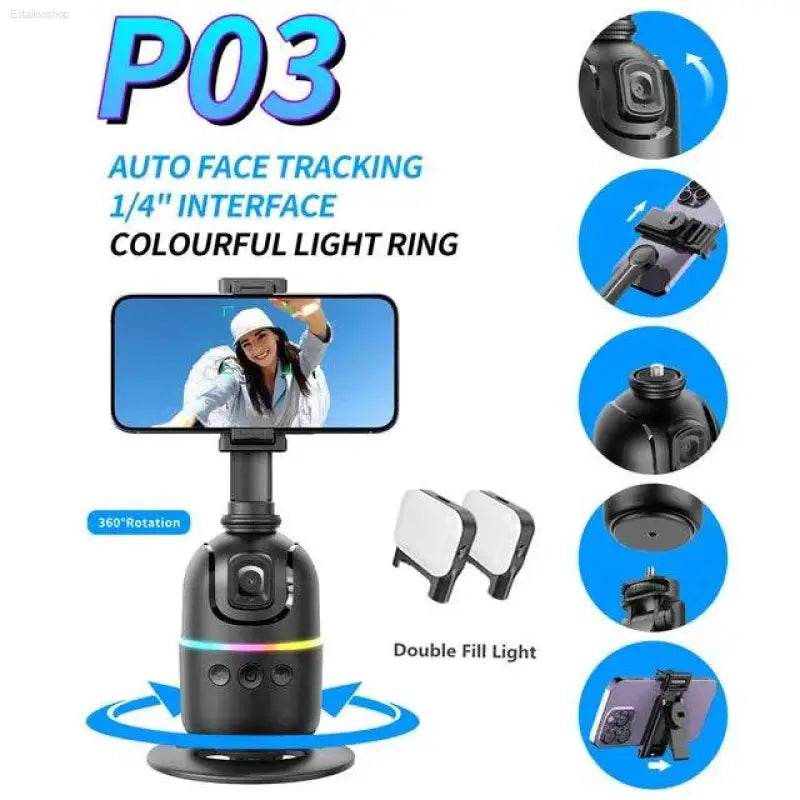 FANGTUOSI AI Smart Gimbal 360° Face Tracking Smartphone Stabilizer - Estalios