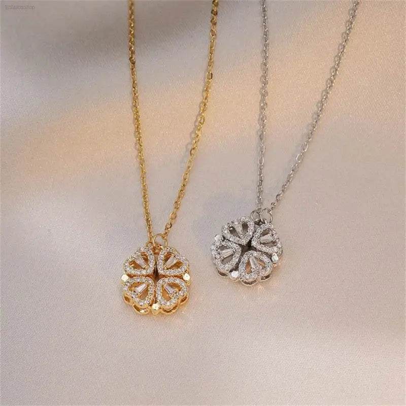 Fashion Retro Clover Heart Pendant Necklace for Women - Estalios