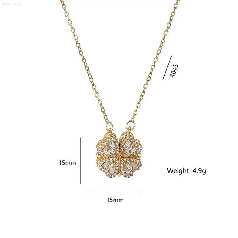 Fashion Retro Clover Heart Pendant Necklace for Women - Estalios