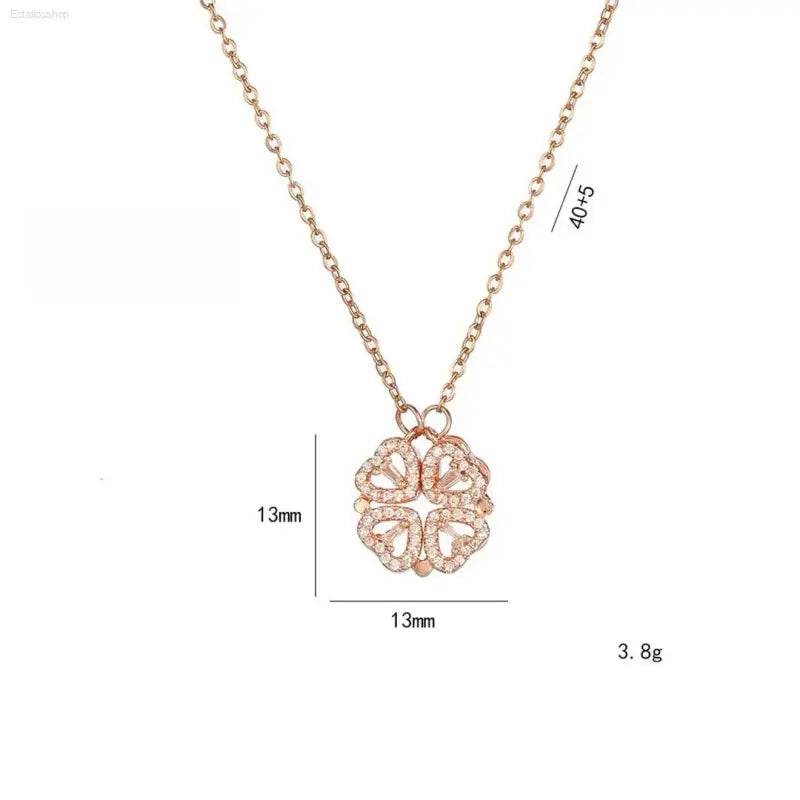 Fashion Retro Clover Heart Pendant Necklace for Women - Estalios