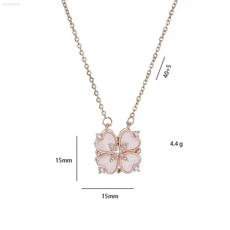 Fashion Retro Clover Heart Pendant Necklace for Women - Estalios