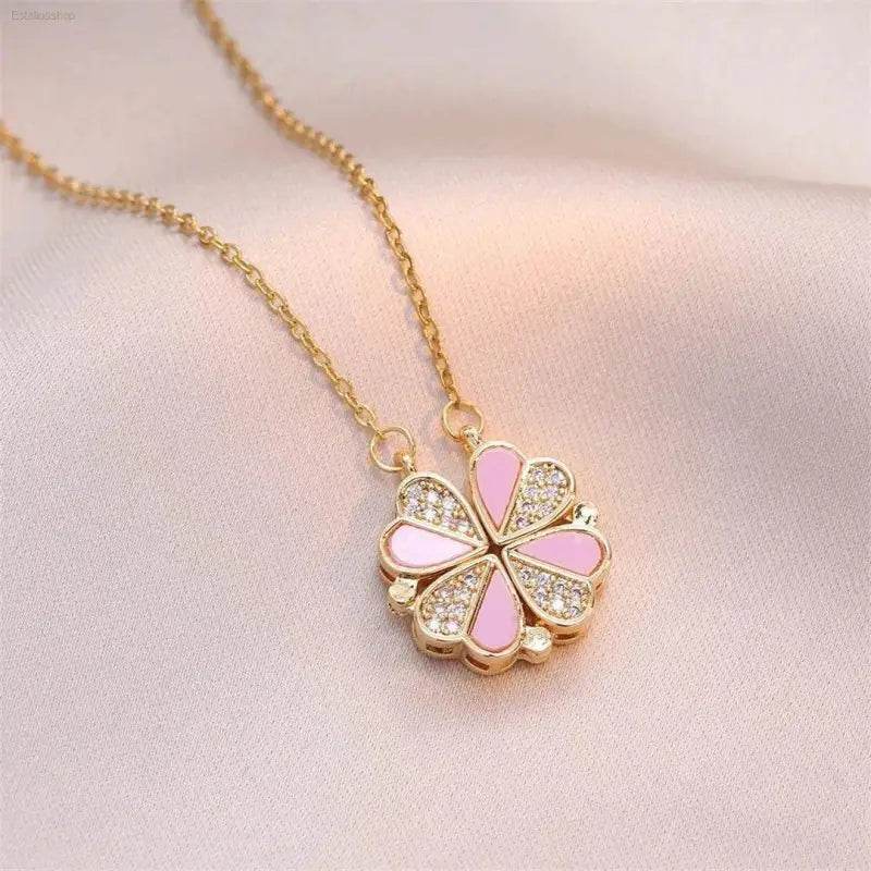 Fashion Retro Clover Heart Pendant Necklace for Women - Estalios