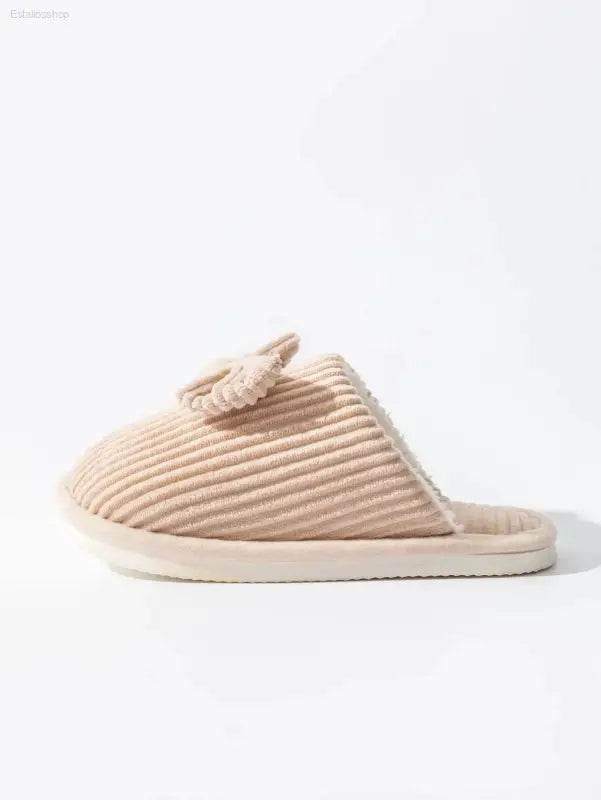 Fashion Women's Bow Slippers Lightweight Comfortable Warm Home - Estalios