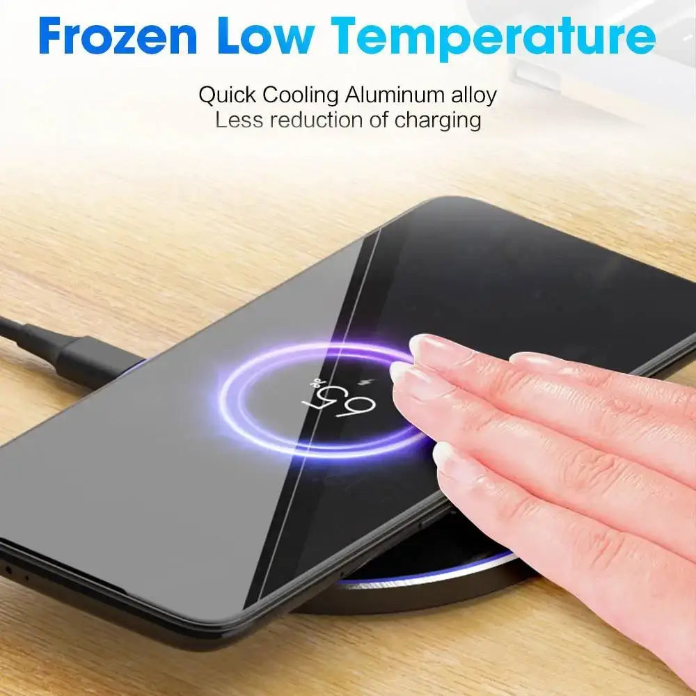 Wireless charging phone on Fast Wireless Charging Pad for easy, efficient power up