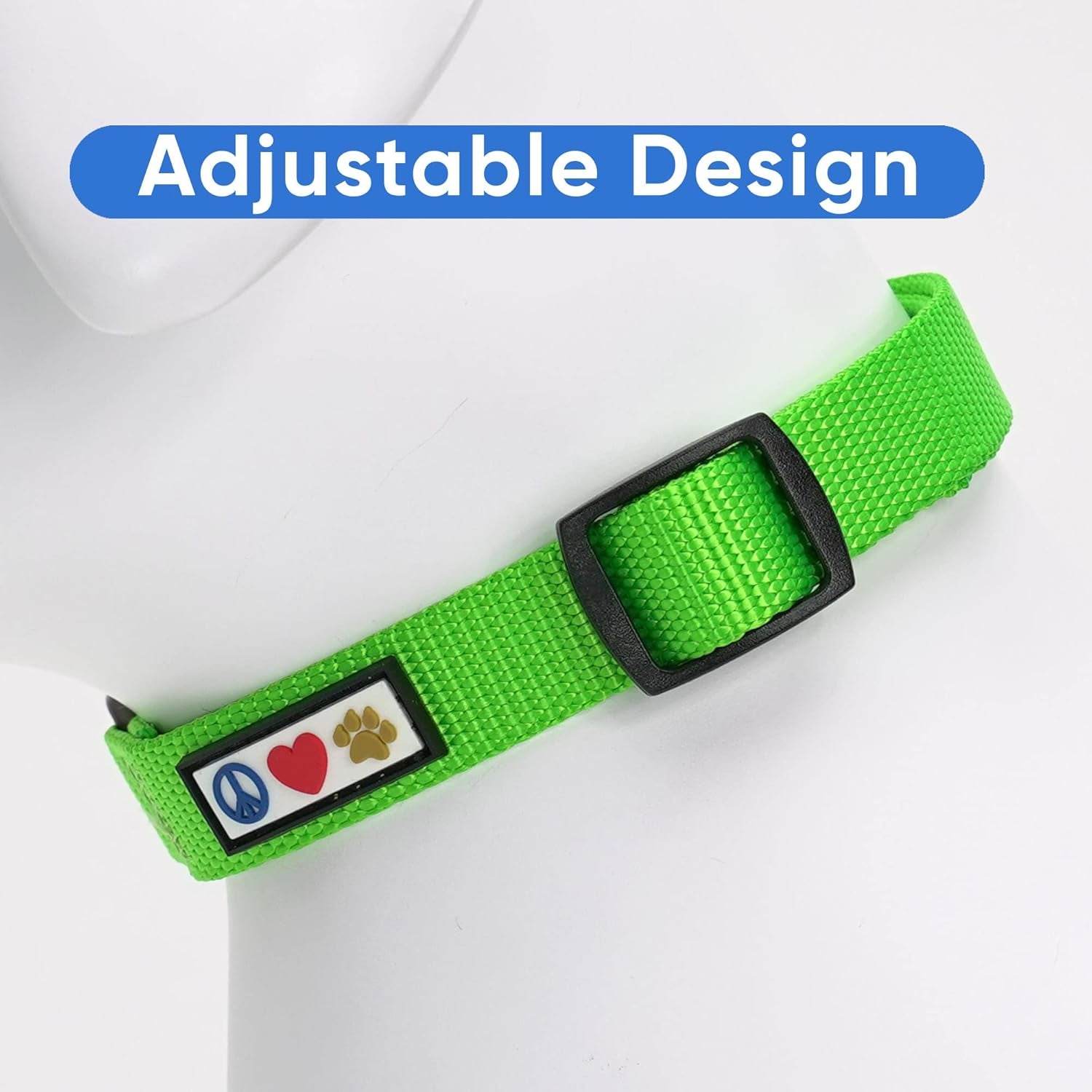 Heavy Duty Adjustable Dog Collar for Large Dogs - Green - Estalios
