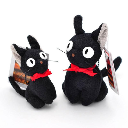 Feline Frenzy: Two Plush Black Cats with Vibrant Red Bows - Estalios