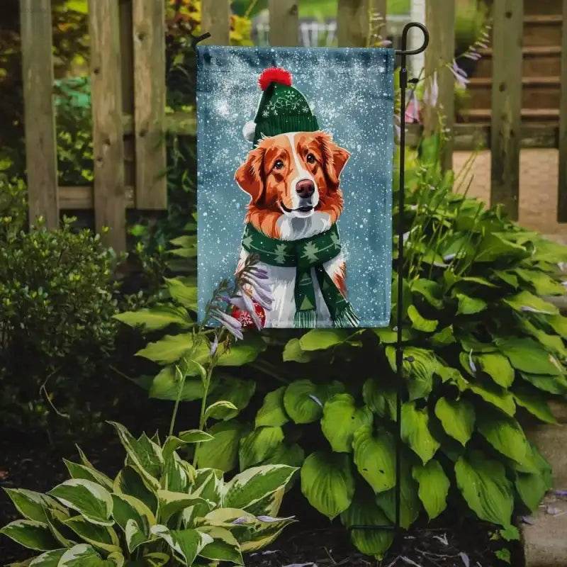 Festive Dog Standard Garden Flag: Winter Woof Wonders! **festive Dog Garden Flag: Winter Woof Wonders!** Brighten - Estalios