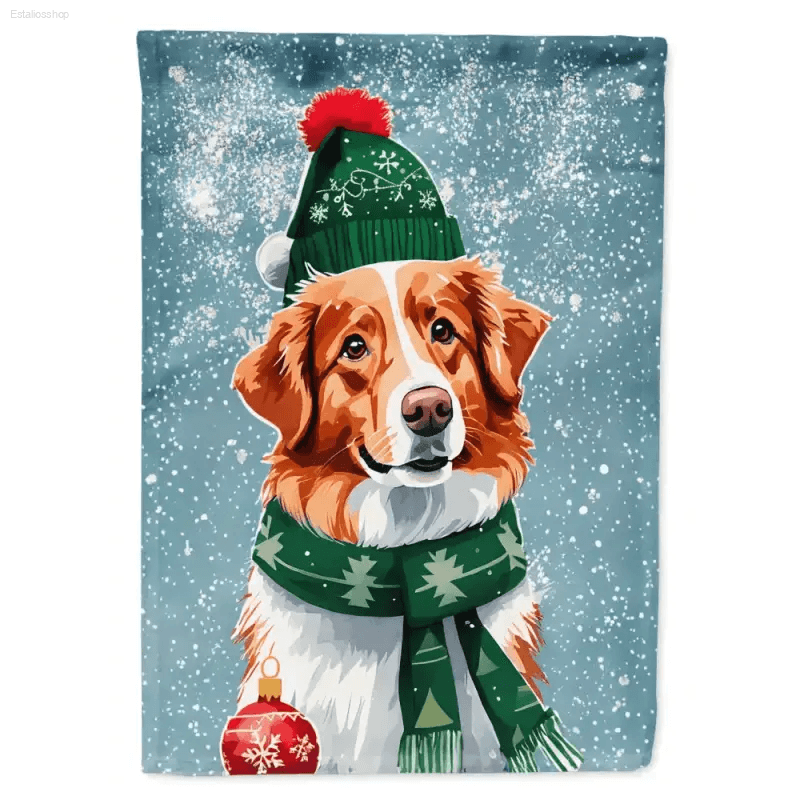 Festive Dog Standard Garden Flag: Winter Woof Wonders! **festive Dog Garden Flag: Winter Woof Wonders!** Brighten - Estalios