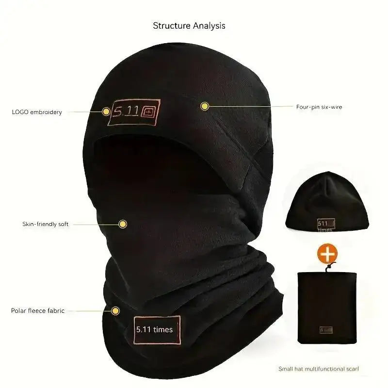 Black fleece balaclava from Fleece Balaclavas Winter Warm Outdoor Hat Scarf collection