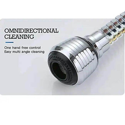 Flexible Chrome Faucet Extender with Rotating Splash Control - Estalios