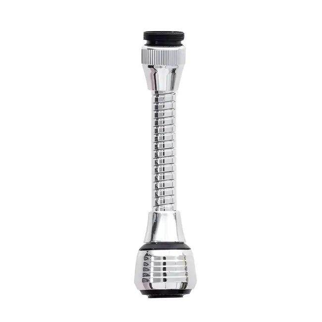 Flexible Chrome Faucet Extender with Rotating Splash Control - Estalios