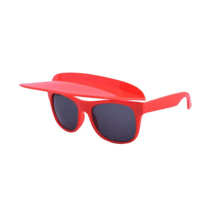 Red Flipside Sunglasses with visor, perfect for stylish summer looks. View cart now!