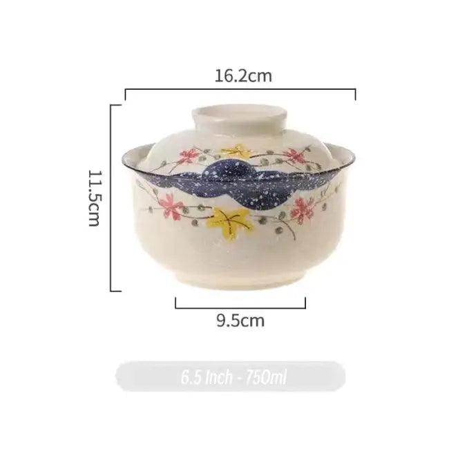 Enchanting Floral Ceramic Bowl with Artistic Lid for Home Decor - Estalios