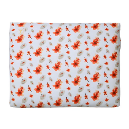 Floral patterned fabric on a comfy Floral Zabuton Yoga Meditation Cushion