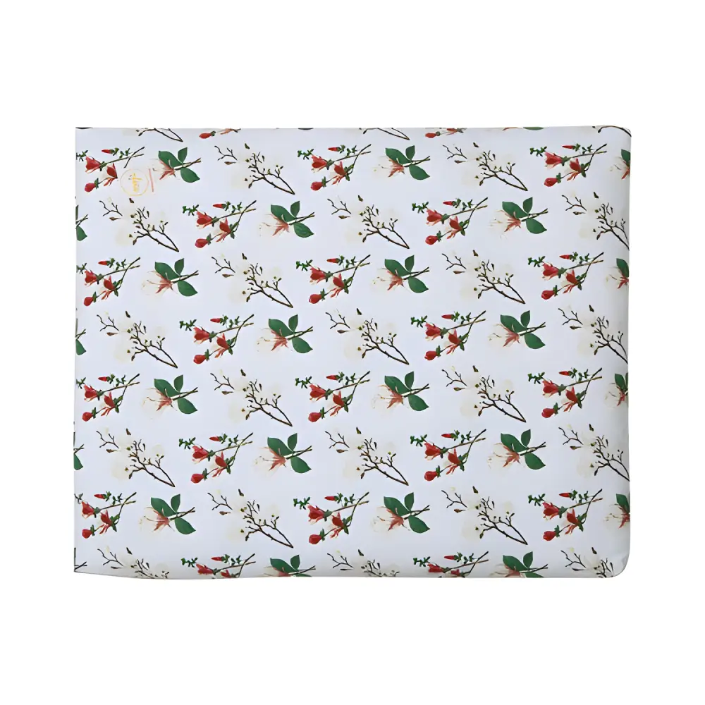 Floral patterned fabric on a cozy Floral Zabuton Yoga Meditation Cushion for comfortable practice