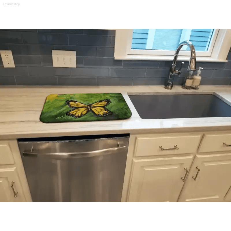 Flutter-dry: Butterfly Dish Drying Mat Magic! Here's the Product Description you Asked For: Introducing the Butterfly Bliss Dish Drying Mat, where Functionality - Estalios
