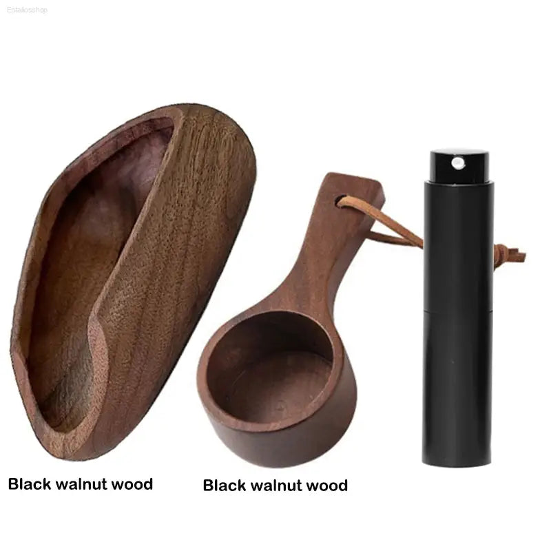 FLYMUYU 2-in-1 Wooden Coffee Bean Dosing Cup & Spray Bottle Set - Elevate Your Brewing Experience!