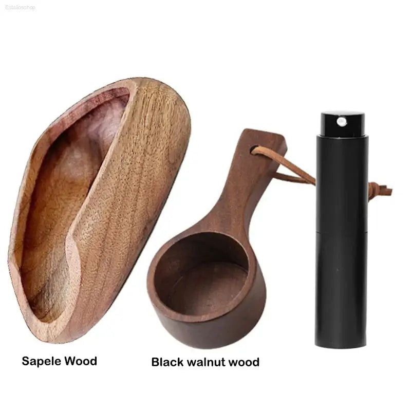FLYMUYU 2-in-1 Wooden Coffee Bean Dosing Cup & Spray Bottle Set - Elevate Your Brewing Experience!