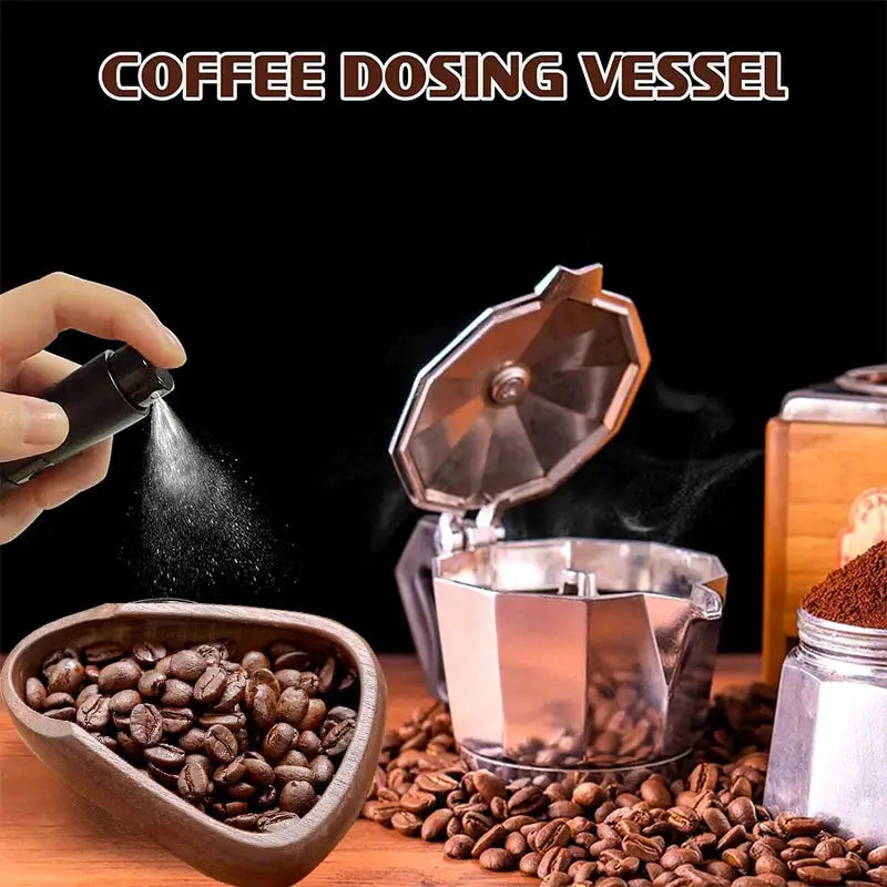 FLYMUYU 2-in-1 Wooden Coffee Bean Dosing Cup & Spray Bottle Set - Elevate Your Brewing Experience!