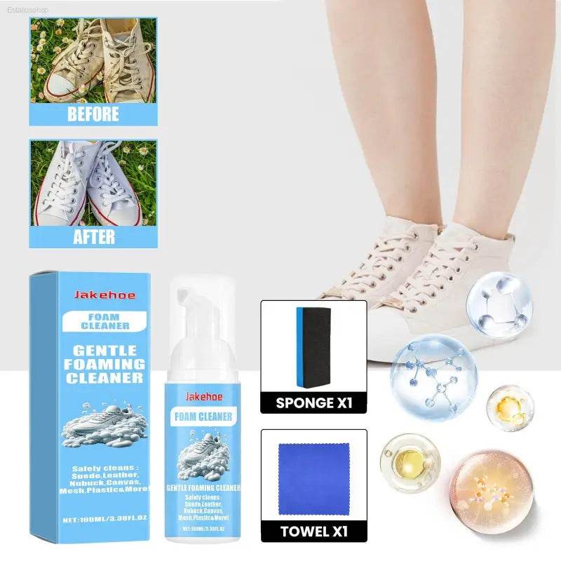 Foam Sneaker Cleaner For Small White Shoes No-Wash Cleaning - Estalios