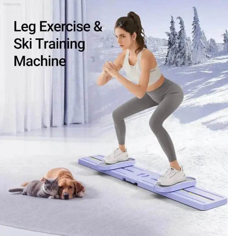 Foldable 3-in-1 Ski Trainer for Postpartum Home Workouts - Estalios