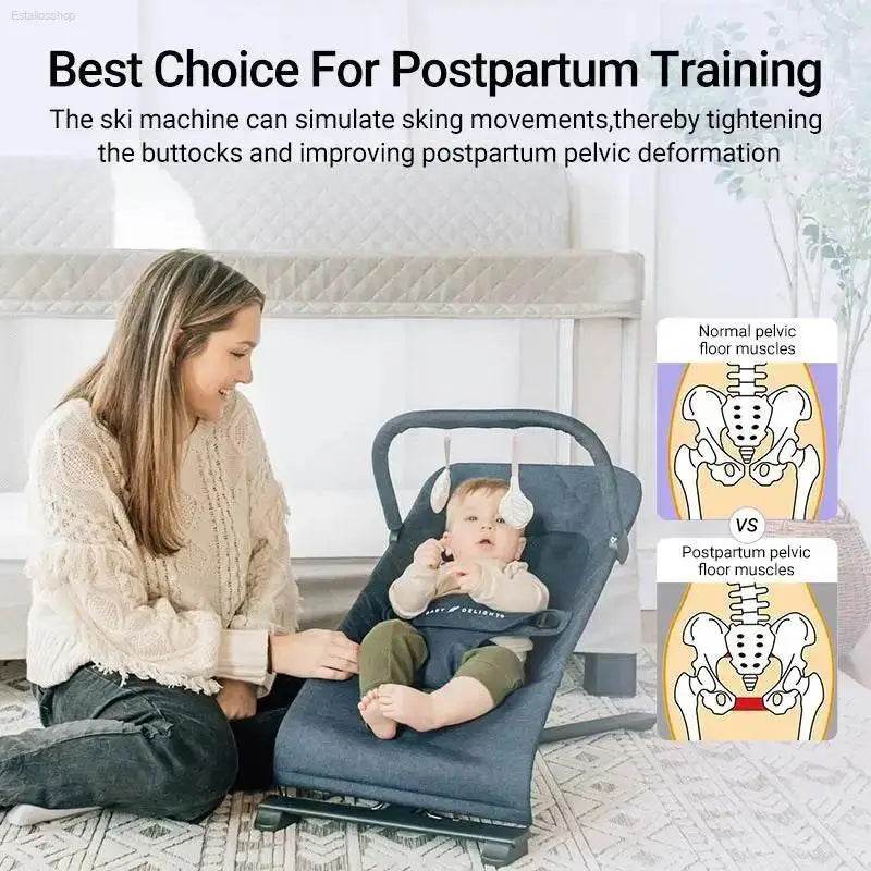 Foldable 3-in-1 Ski Trainer for Postpartum Home Workouts - Estalios