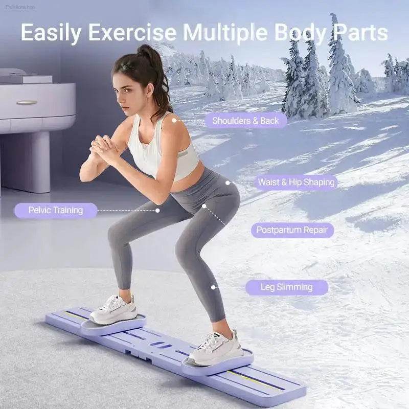Foldable 3-in-1 Ski Trainer for Postpartum Home Workouts - Estalios