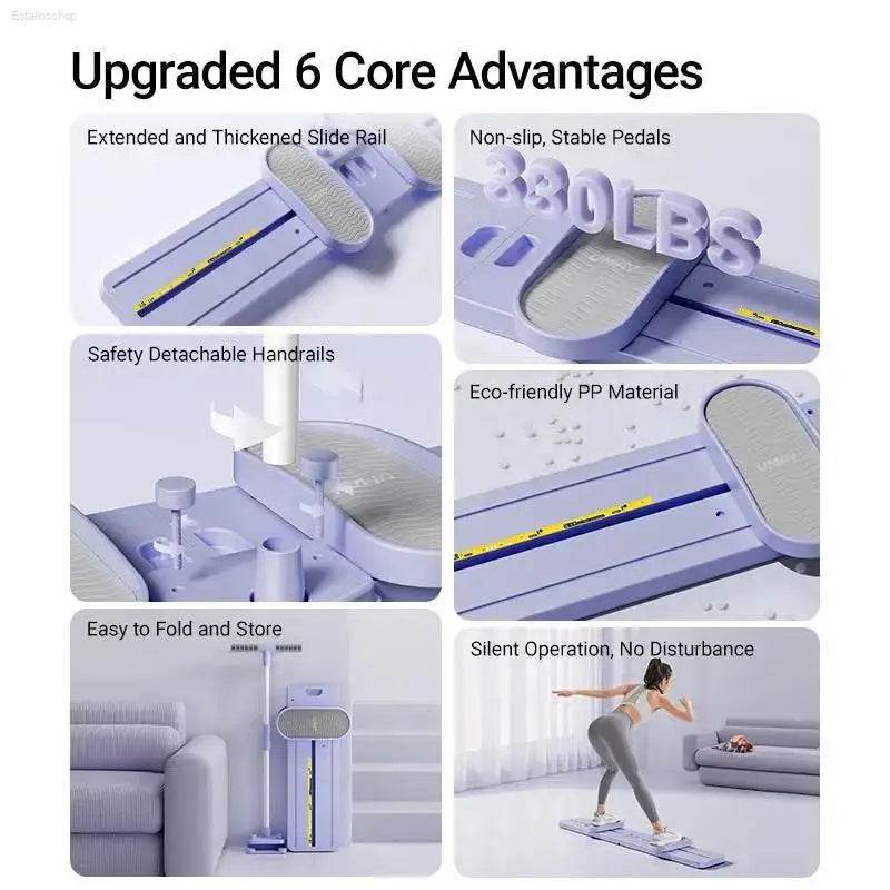 Foldable 3-in-1 Ski Trainer for Postpartum Home Workouts - Estalios