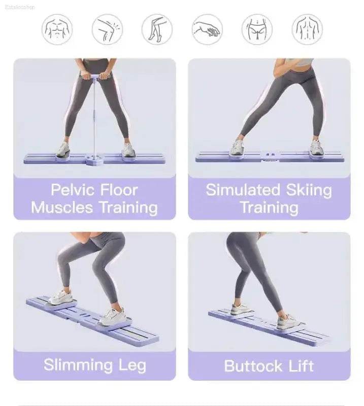 Foldable 3-in-1 Ski Trainer for Postpartum Home Workouts - Estalios